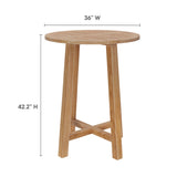 Wellspring 36" Outdoor Patio Teak Wood Bar Table in Natural