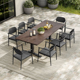 Aeris 9-Piece Outdoor Patio Aluminum Dining Set