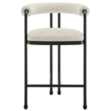 Turin Curved Back Boucle and Metal Counter Stool