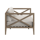 Northlake Outdoor Patio Teak Loveseat in Weathered Gray White