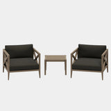 Northlake 3-Piece Outdoor Teak Wood Furniture Set with Armchair and Side Table