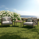 Northlake 3-Piece Outdoor Teak Wood Furniture Set with Armchair and Side Table