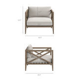 Northlake 3-Piece Outdoor Teak Wood Furniture Set with Armchair and Side Table