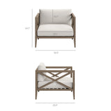 Northlake 3-Piece Outdoor Teak Wood Furniture Set with Armchair and Side Table