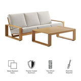 Lirienne 2-Piece Outdoor Patio Aluminum Faux Wood Furniture Set