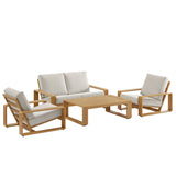Lirienne 4-Piece Outdoor Patio Aluminum Faux Wood Furniture Set
