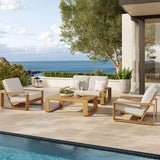 Lirienne 4-Piece Outdoor Patio Aluminum Faux Wood Furniture Set