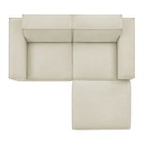 Restore 3-Piece Performance Fabric Upholstered Modular Loveseat with Ottoman
