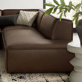 Restore 4-Piece Vegan Leather Modular L-Shaped Armless Sectional Sofa