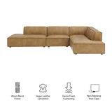 Restore 4-Piece Vegan Leather Modular L-Shaped Armless Sectional Sofa