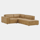 Restore 3-Piece Vegan Leather Modular L-Shaped Sectional Sofa