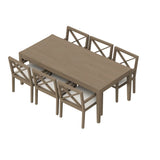 Northlake 7-Piece Outdoor Patio Teak Wood Dining Set in Weathered Gray