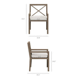 Northlake 7-Piece Outdoor Patio Teak Wood Dining Set in Weathered Gray