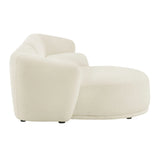 Monica 2 Piece Left Facing Boucle Fabric Modular Sofa with Chaise