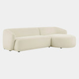 Monica 2 Piece Right Facing Boucle Fabric Modular Sofa with Chaise