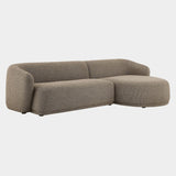 Monica 2 Piece Right Facing Boucle Fabric Modular Sofa with Chaise