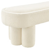 Mossi 52-Inch Oval Boucle Fabric Bench