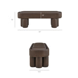 Mossi 52-Inch Oval Vegan Leather Bench
