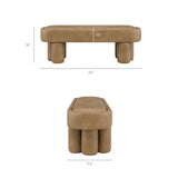 Mossi 52-Inch Oval Vegan Leather Bench