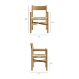 Alvia Wood Dining Armchairs With Woven Seats Set of 2
