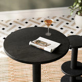 Neo 31 Inch Round Indoor - Outdoor Patio Wood Bar Table