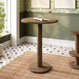 Neo 31 Inch Round Indoor - Outdoor Patio Wood Bar Table