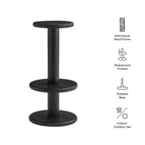 Neo 15 Inch Round Indoor - Outdoor Patio Wood Bar Stools