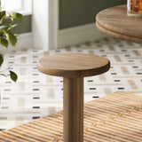 Neo 15 Inch Round Indoor - Outdoor Patio Wood Bar Stools