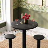Neo 3-Piece Round Indoor - Outdoor Patio Wood Bar Table And Stool Set