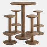 Neo 5-Piece Round Indoor - Outdoor Round Patio Bar Table And Stool Set