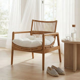 Tula Wood Rattan Lounge Chair in Brown