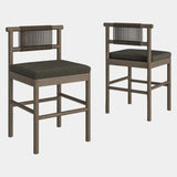 Eleni Outdoor Teak Wood Counter Stools Set of 2