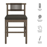 Eleni Outdoor Teak Wood Counter Stools Set of 2
