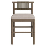 Eleni Outdoor Teak Wood Counter Stools Set of 2