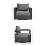 Tahoe Outdoor Powder-Coated Aluminum Swivel Armchair