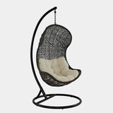 Parlay Swing Outdoor Patio Fabric Lounge Chair in Espresso Beige