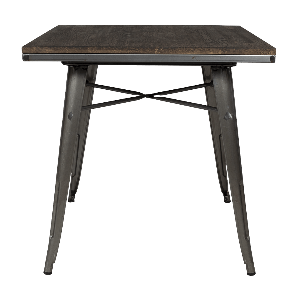 Tolix Dining Table With Wood Top