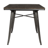 Tolix Dining Table With Wood Top