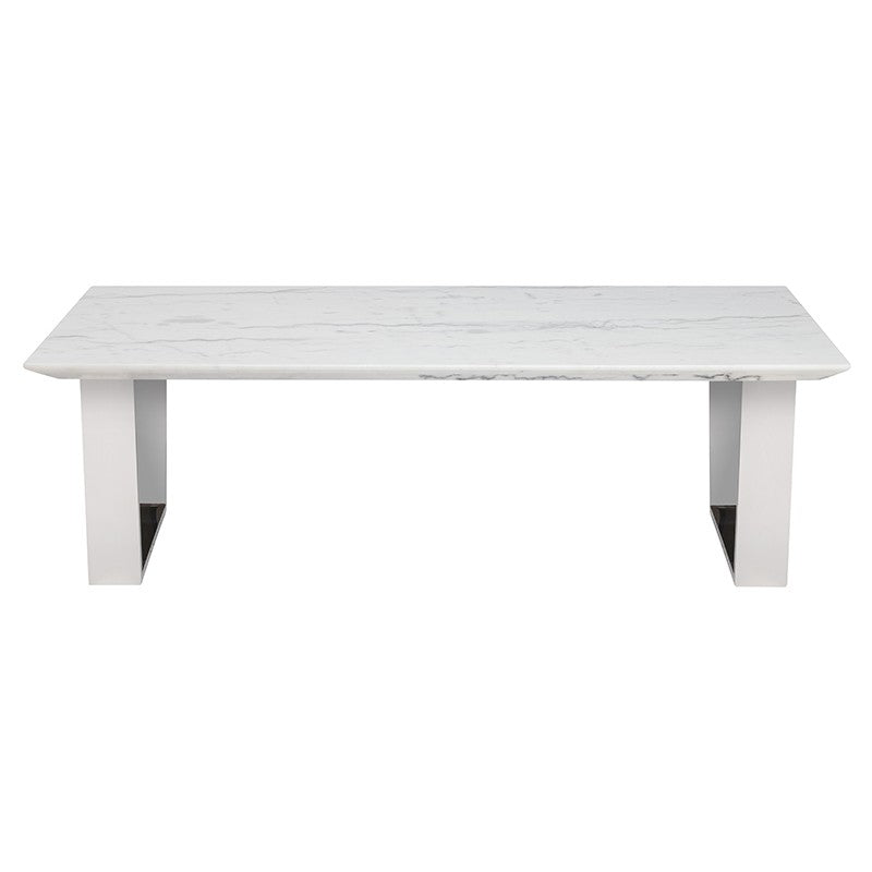 Rectangle Coffee Table (Faux Marble)  Chrome