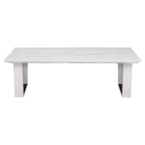 Rectangle Coffee Table (Faux Marble)  Chrome