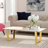 Rectangle Coffee Table (Faux Marble) Gold