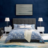 Melanie Tufted Button Upholstered Fabric Platform Bed