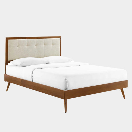 Willow Wood Platform Bed With Splayed Legs