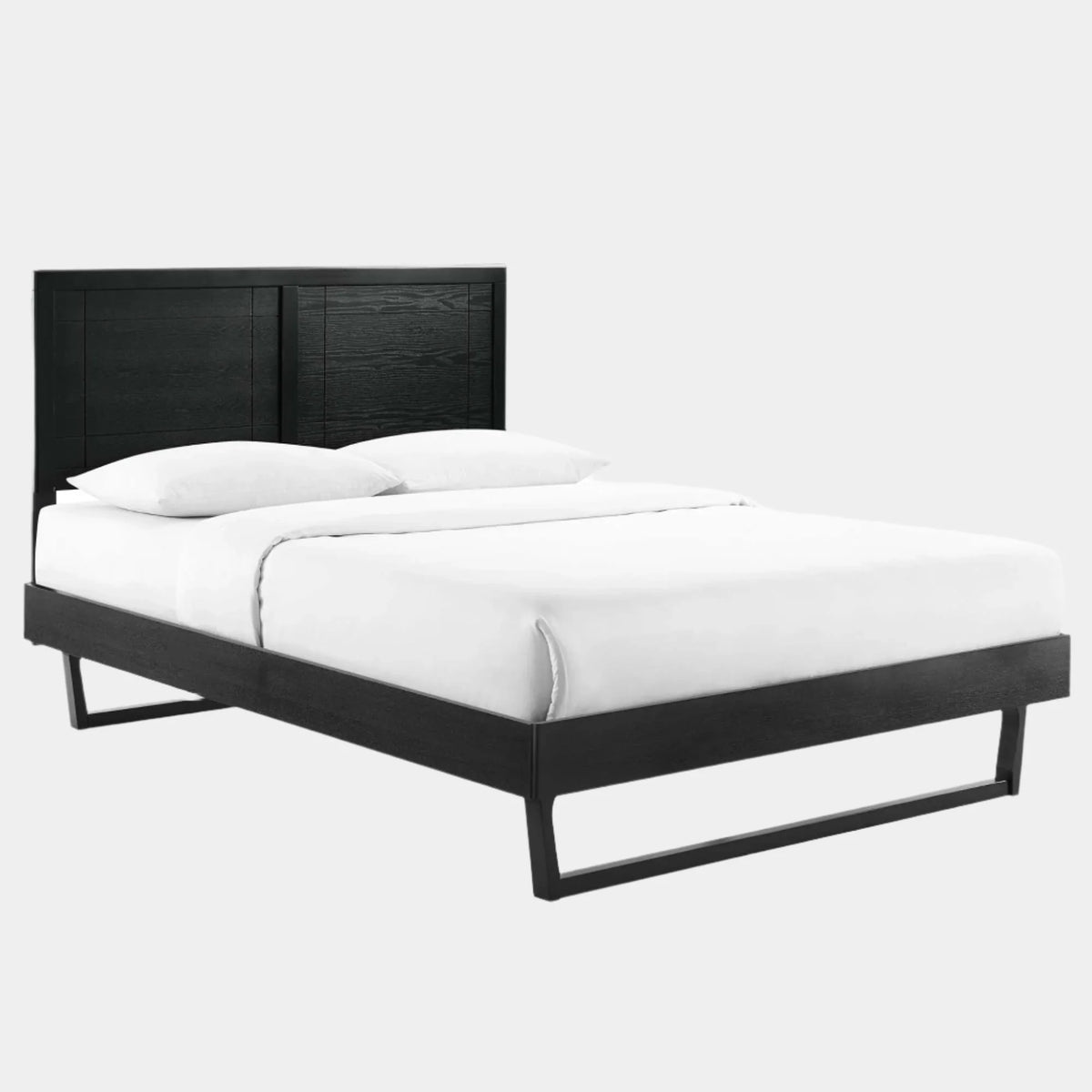 Marlee Wood Platform Bed With Angular Frame