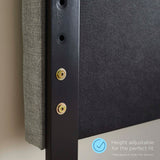 Elise Performance Velvet Platform Bed With Wood and Gold Legs