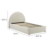 Resort Performance Velvet Arched Round Platform Bed