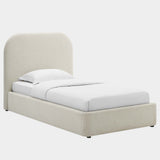 Keynote Upholstered Fabric Curved Platform Bed