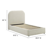 Keynote Upholstered Fabric Curved Platform Bed