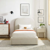 Keynote Upholstered Fabric Curved Platform Bed