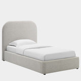 Keynote Upholstered Fabric Curved Platform Bed